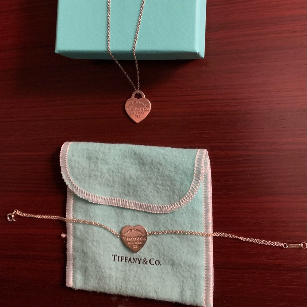 Tiffany & Co. Heart Tag Necklace & Bracelet Set